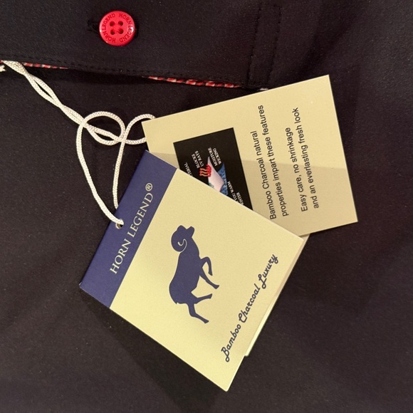 NWT Georgia Dawgs Horn Legend Black Polo Shirt with Red Houndstooth Detailing - Picture 3 of 3